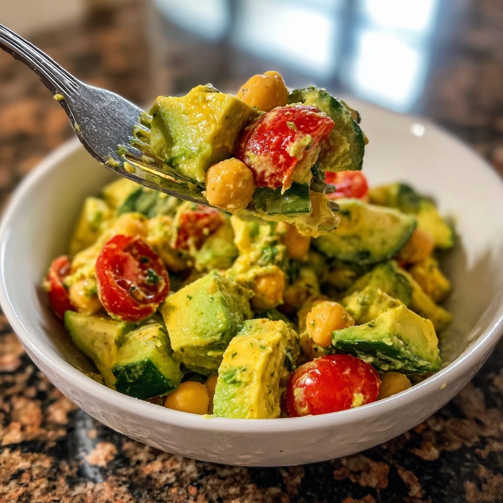 Healthy & Light Avocado Chickpea Salad