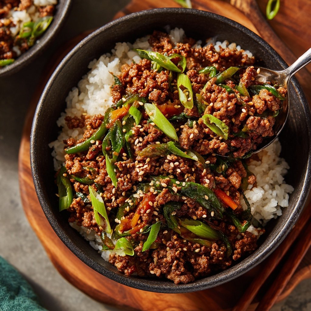 Quick Easy Korean Ground Beef Bowl