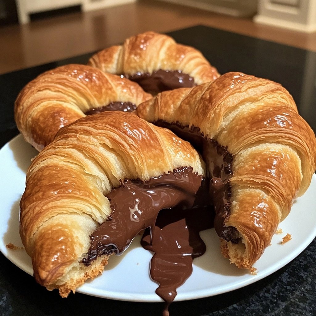 Valentine Breakfast Chocolate Croissants