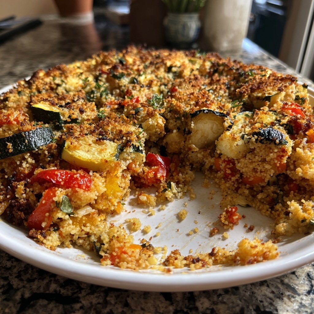 Herb Roasted Veggie Couscous Bake