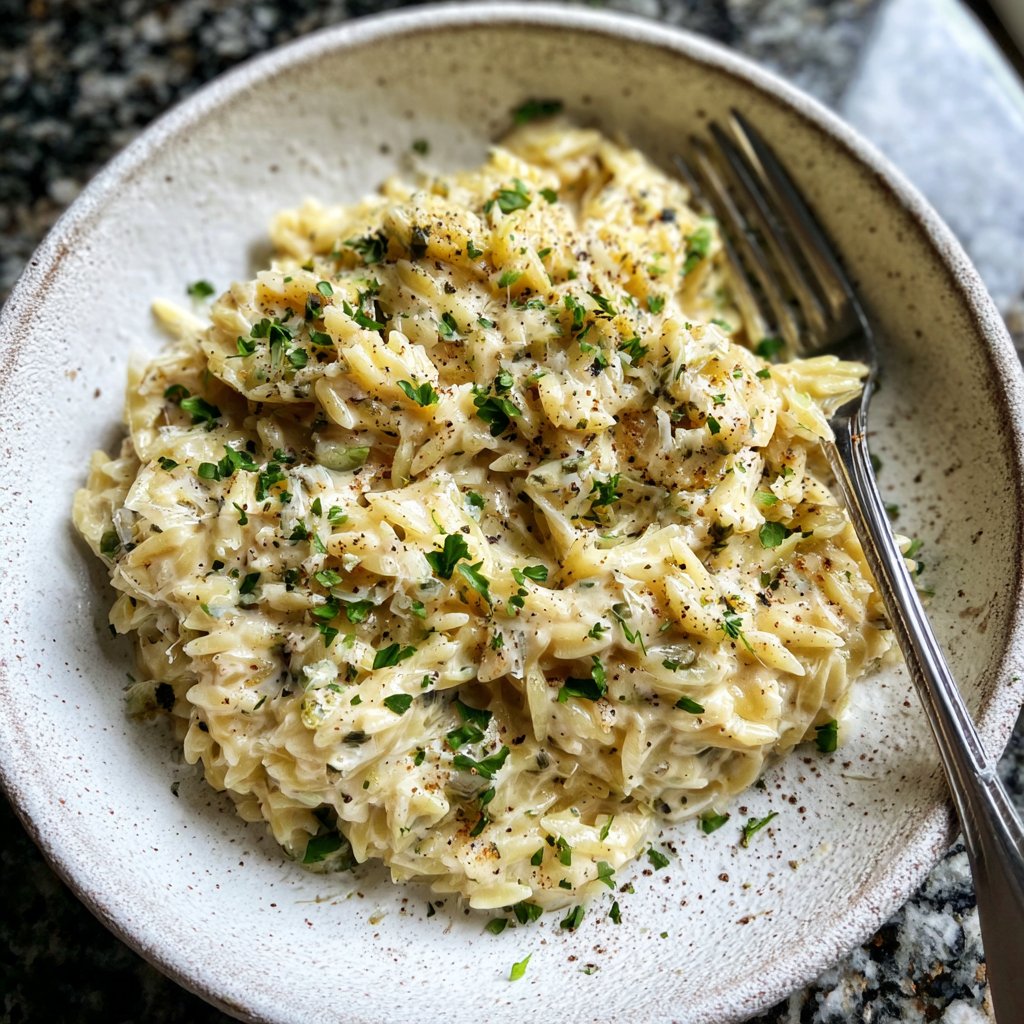Romantic Creamy Orzo for Two