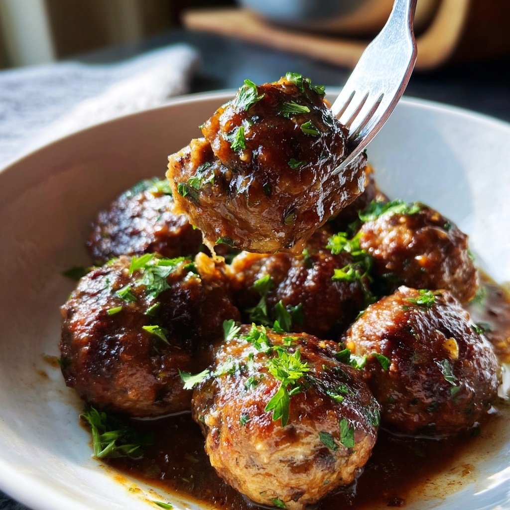 Slow Cooker Salisbury Steak Meatballs
