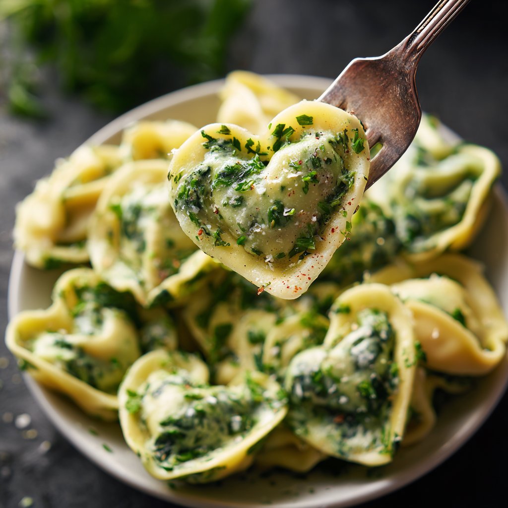Heart-Shaped Spinach Tortellini