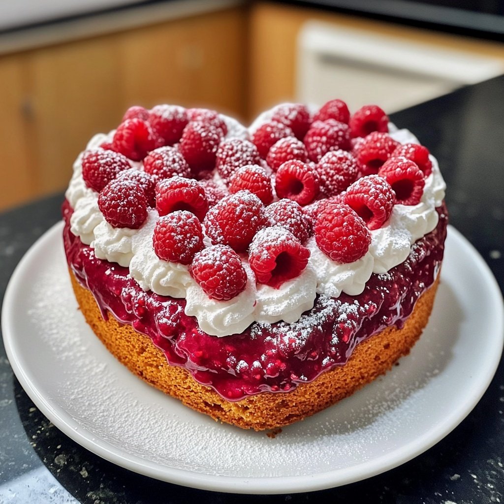 Mini Heart Cake with Raspberry Cream