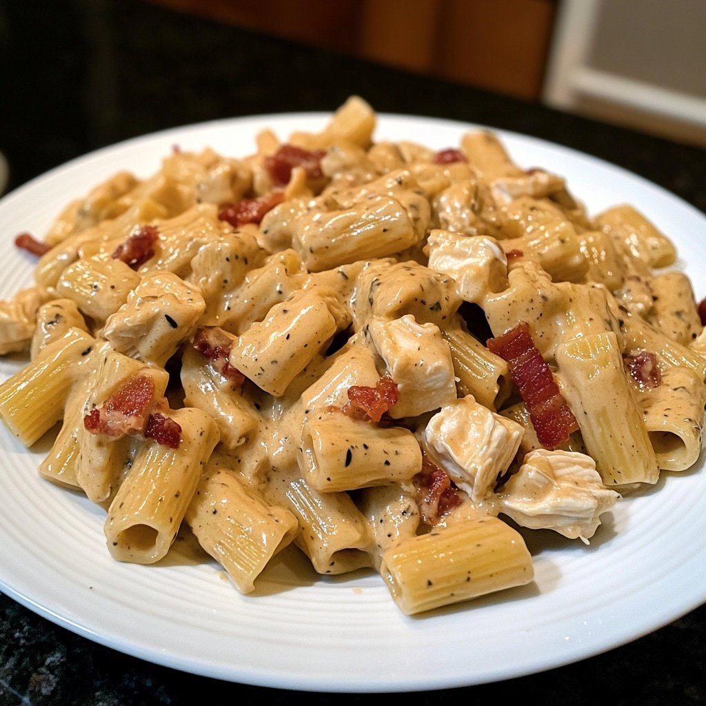 Creamy Chicken Bacon Ranch Pasta