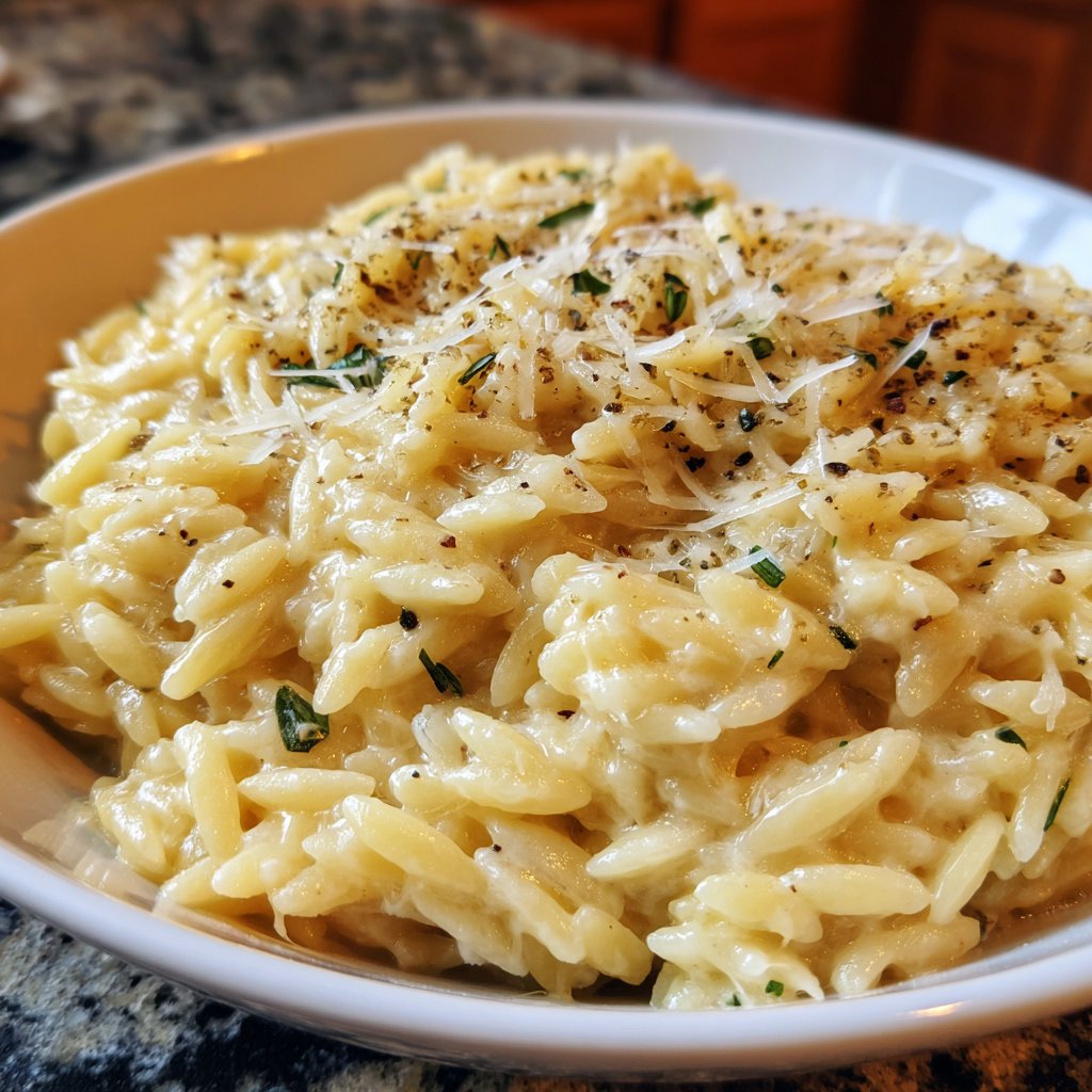 Creamy Garlic Parmesan Orzo
